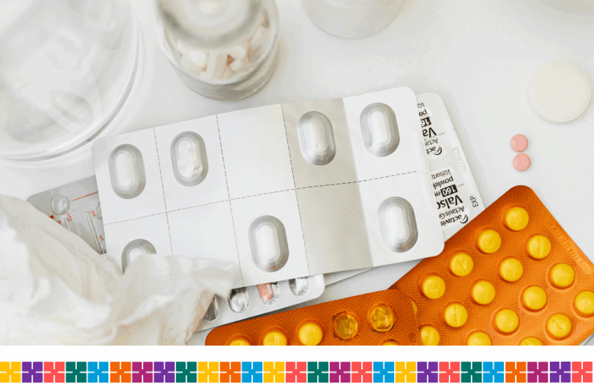 Medicines on counter