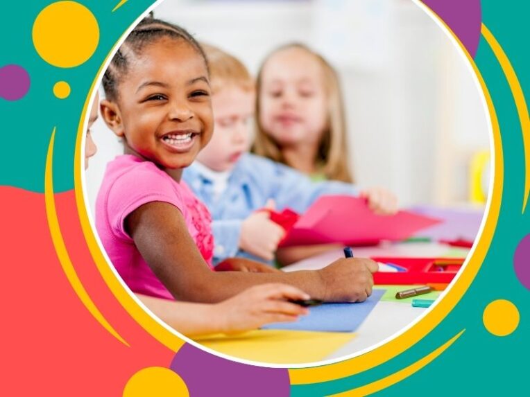 Pre-school children smiling