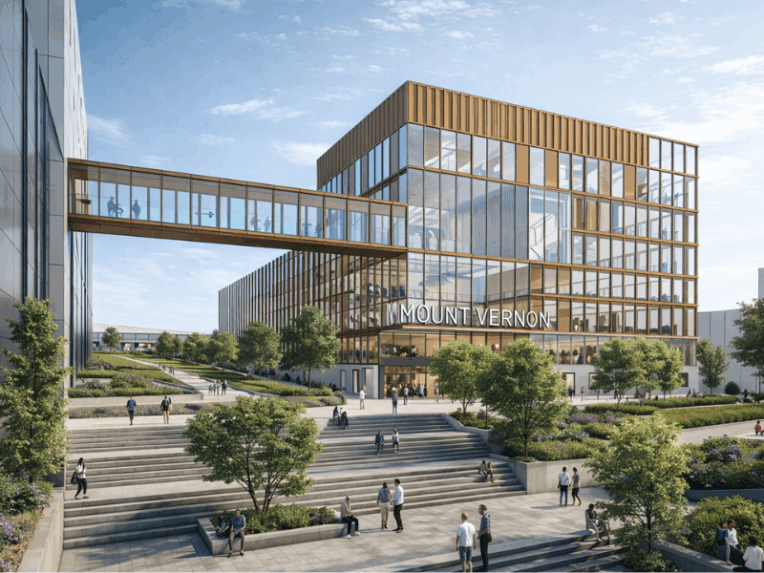Artists impression of new Mount Vernon Cancer Centre
