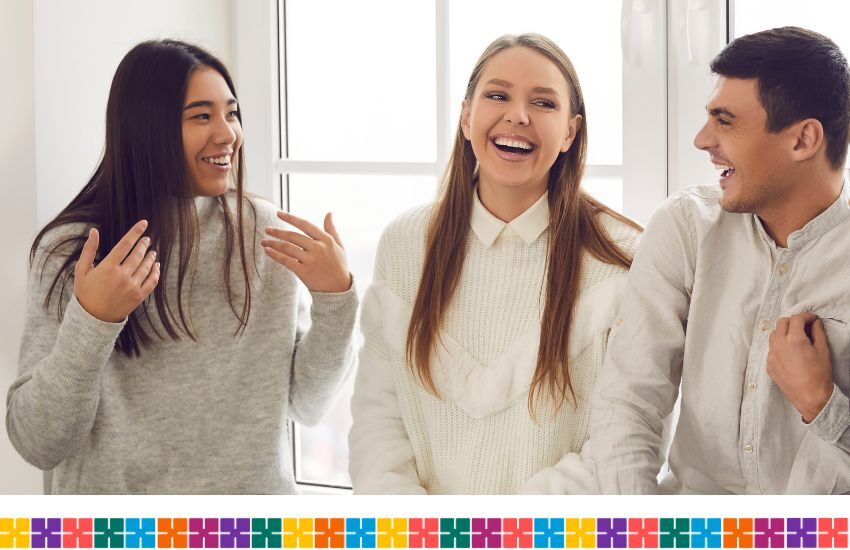 Young people chatting and laughing