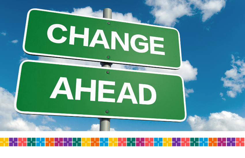 Sign that says 'Change ahead'