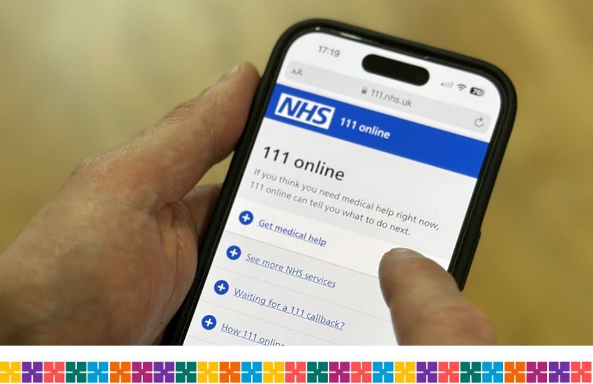 Man using NHS 111 online on his phone